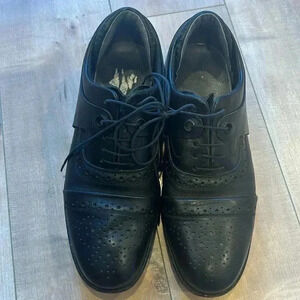 TSUBO Wexler II  Black Leather Lace Up Toe Cap Brogues Mens Shoes Sz 10